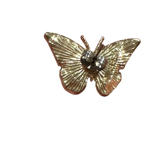 Butterfly Stud Earrings with Pearl and Rhinestone Accents - Picture 4 of 5